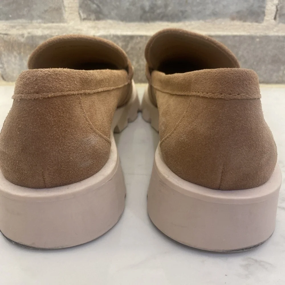 Dolce Vita Elias Chunky Platform Lug Loafer Tan Suede Women's Size 8.5 - Picture 4 of 6